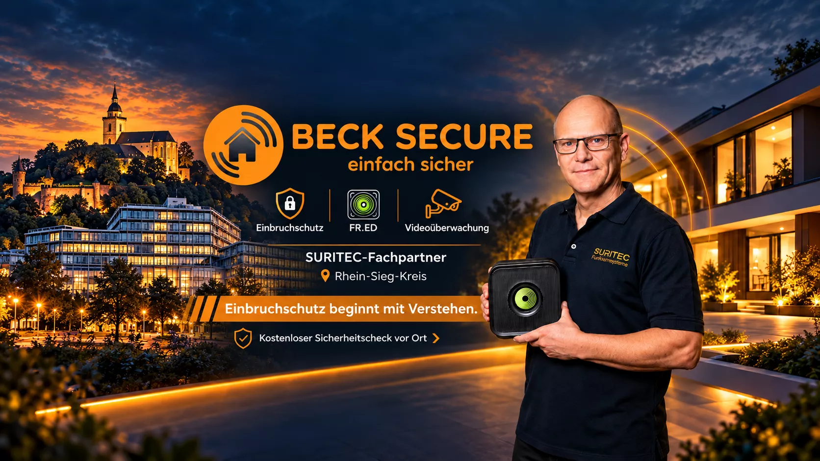 „FR.ED von SURITEC mit Wahrzeichen aus dem Rhein-Sieg-Kreis“